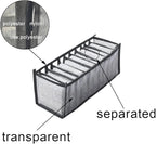 HSLFUAI 3 Pack Drawer Organizer for Underwears, Sock,Tie Foldable Closet Organizer Drawer Soft Fabric Dresser Drawer Divider Bins for Underwear Socks Ties(3PCS Underware+Socks)