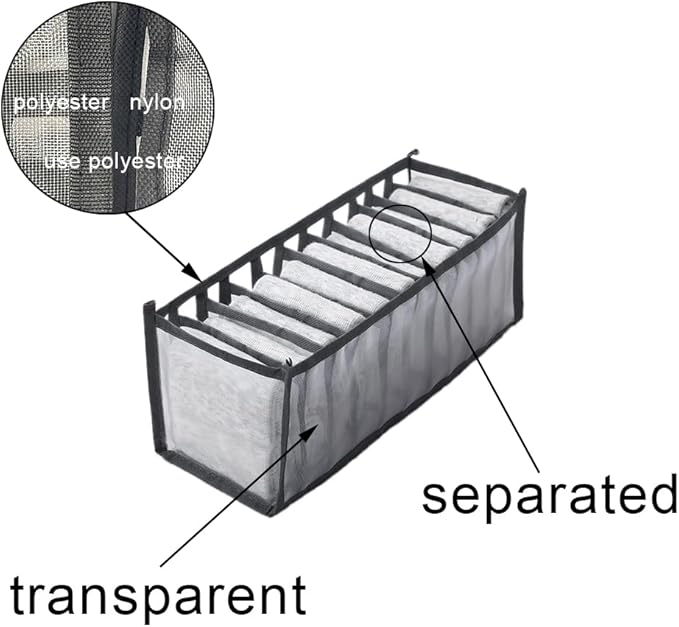 HSLFUAI Bra Organizer for Drawer, 2 Pack Bras Storage Organizer with Compartments, Drawer Organizer for Bras(Pink-6S-2PCS)