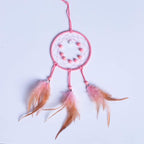 DIY Dream Catcher Beginner Kit, Making Dream Catcher Supplies Include Metal Hoop, Feathers, Faux Suede Cord, Thread, Wood Beads (Pink)