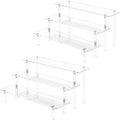 3 Tier Acrylic Display Risers, Large Perfume Organizer Stand, Clear Cupcake Stand Holder, Display Shelves for Figurines, Dessert Shelf for Party, Risers Display Stand for Decoration (2 Pack)