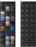 Unjumbly Baseball Hat Rack, 27 Pocket Over-The-Door Hat Organizer with Clear Deep Pockets to Display Baseball Caps Collection, Complete with 3 Over Door Hooks (Black, 27 Pockets)