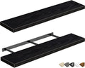 QEEIG Floating Shelves for Wall 35.4" Long - Wall Mounted Shelf Bathroom Kitchen Living Room Bedroom Farmhouse Home Decor Display Bookshelf Large 35.4 x 9.3 inch Set of 2, Black (008-90B)