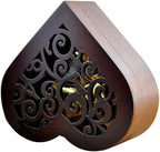 WESTONETEK Heart Shaped Vintage Wood Carved Mechanism Musical Box Wind Up Music Box Gift for Christmas/Birthday/Valentine's Day, Melody You are My Sunshine