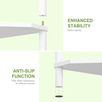 Wisuce Corner Shelf Stand - 3 Tier Bamboo Small Corner Bookshelf for Office Kitchen Bedroom Plant Stand Living Room Decor Small Space (White)