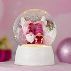 Valentines Day Decor Musical Gnomes Snow Globe, Couple Gnomes Lighted Snow Globe with 6H Timer, USB/Battery Operated, Birthday Wedding Valentine's Day Gifts for Women