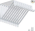 HOME MASTER HARDWARE Heavy Duty Closet Shelf Rod Brackets Supports 250lbs, Wall Mounted Closet Shelves Bracket with Rod Shelving Support, White with Screws 10-Pack