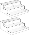 Yieach 3 Tiered Acrylic Display Stands for Cupcake Stand,Perfume Shelf Organizer,Figure and Funko Pop Display,No Installation,Clear Table Risers Display Stands for Collectibles,Makeup and Dessert,2PCS