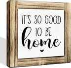 Welcome Home Decor, Front Door Decor for Shelf Counter, Decorative Wooden Box Sign, Farmhouse Homes Decors, Mom Gifts for Birthday, Mother's Day Gift, It‘s So Good to Be Home Sign, 5.9×5.9 inchess