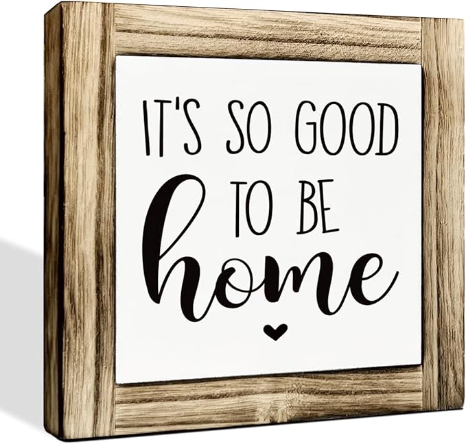 Welcome Home Decor, Front Door Decor for Shelf Counter, Decorative Wooden Box Sign, Farmhouse Homes Decors, Mom Gifts for Birthday, Mother's Day Gift, It‘s So Good to Be Home Sign, 5.9×5.9 inchess