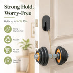 Heavy Duty Magnetic Wreath Hanger, Strong Magnetic Hooks for Front Door, Holds 10 lbs, No-Scratch, Versatile Wreath Hook for All Season Decor, Kitchen, Fridge, Garage (Black, 2 Pack)