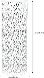ZJchao Metal Freestanding Round Umbrella Stand Rack Bin for Entryway, Office, or Hotel Decor – Compact Small Size with Weighted Base & - Finish