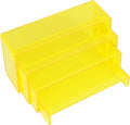 ELEGANTLIFE Acrylic Display Risers Set of 4, 4-Level Tiered Display Stands for Cupcakes, Small Figures & Jewelry, Compact Countertop Display Shelf, Multiple Colors Available (Light Yellow (Translucent))