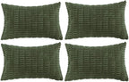 Fancy Homi 4 Packs Decorative Throw Pillow Covers for Living Room Couch Bed, Modern Farmhouse Boho Home Décor Accent Cushion Case, 20" x 12", Olive Green