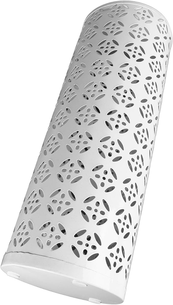 Fabater Umbrella Stand, Metal Umbrella Holder, Indoor Umbrella Rack Organizer with Hollow Design, Umbrella Storage for Entryway, Office, Home (White)