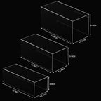 Sezanrpt Clear Display Risers Shelf 3pcs, Countertop Rectangular Acrylic Display Storage Organizer, Acrylic Stands for Funko Pop Figure, Cosmetics, Bags, Shoes, Toys, Collectibles - 12- 4'', 5'', 6''