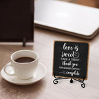 Funny Wedding Decor, Love Is Sweet Enjoy A Treat Sign Plaque, Lovely Gifts for Women Men Wedding Party Table Accessories Decorations, Bridal Shower Dessert Desk Sign
