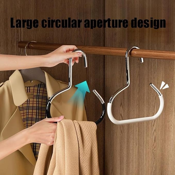 Durable Steel Hangers: Maximize Closet Space with Versatile Storage, Non-Slip Stainless Steel Clothes Rack Organizer for Hats, Ties, Scarves, Clothes (4, Black)