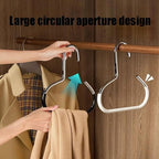 Durable Steel Hangers: Maximize Closet Space with Versatile Storage, Non-Slip Stainless Steel Clothes Rack Organizer for Hats, Ties, Scarves, Clothes (2, Mix)