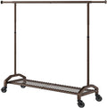Heavy Duty Clothes Rack for Hanging Clothes Extendable Rolling Clothing Rack for Hanging Clothes 51 to 71" W x 16.53" D x 65" to 71" H 350lbs Snap Adjust Height Coat Rack
