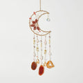 Twined Waterlily Moon Gemstone Agates Dream Catcher 7 Chakras Tree of Life Dream Catcher with Healing Crystal Handmade Dreamcatcher Wall Decor for Adults Boys Girls,Bedroom,Wedding,Garden,Bless Gift