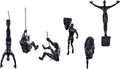 Set of 6 Climbing Men Wall Art Decor Sculpture,Nordic Modern Simplicity Decorative Wall Art, Climbing Man Sculptures,Home & Office Climber Gifts