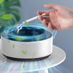 2 in 1 Multifunctional indoor smokeless ashtray, 360 °surround suction intelligent air purifier ashtray, indoor household car intelligent ashtray (white)