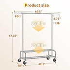 Simple Trending Heavy Duty Clothes Clothing Rack for Hanging, Rolling Garment Rack with Shelves