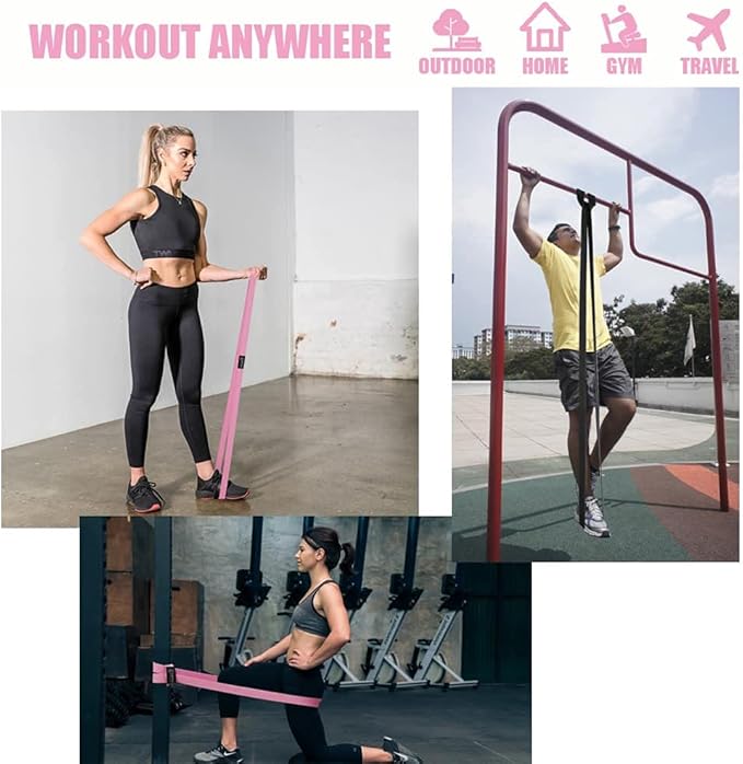 Long Resistance Bands, Fabric Resistance Bands Stretch Bands for Exercise Bands Resistance Bands Set Elastic Resistance Bands for Working Out Women Resistance Bands for Physical Therapy