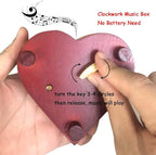 Pursuestar What a Wonderful World Music Box, Heart Shaped Vintage Hollow Out Wood Mechanism YunSheng Movement Wind Up Musical Box Gifts for Birthday Wedding Valentine's Day
