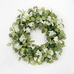 Jobflower 24 Inch Spring Wreaths for Front Door, All Seasons Summer Wreath with Fade-Resistant Greenery, Large Farmhouse Artificial Green Wreath for Outdoor Porch Wall Window Decor, Green