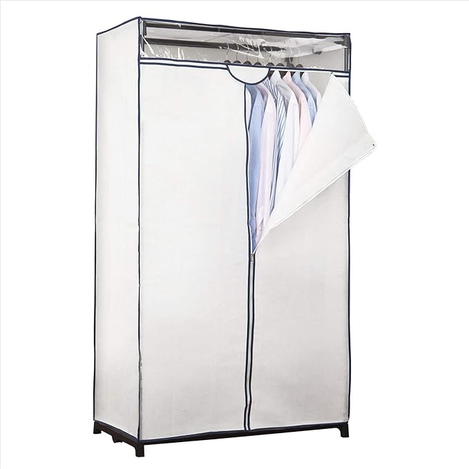 Simplify 36" Wide Portable Closet | Great for Clothes | Accessories | Heavy Duty | Hanging Rod | Easy to Assemble | Dimensions : 36” x 63” x 19” | White