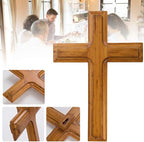 Kakalote Wall Mounted Crosses Wooden Catholic Crucifix Jesus Christ Wooden Crosses Party Meditation, Religious Home Decor, Christian Wall Cross(Black)