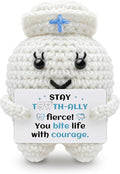 Encouragement Handmade Crochet Tooth Doll with Inspirational Message Best for Friend Gifts for Women Men Unique Inspirational Gifts Emotional Support Crochet Christmas Birthday Gift