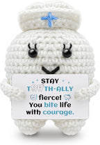 Encouragement Handmade Crochet Tooth Doll with Inspirational Message Best for Friend Gifts for Women Men Unique Inspirational Gifts Emotional Support Crochet Christmas Birthday Gift