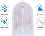 6 Pack Long Garment Bags (24x60") - Dustproof Gown Covers - Durable PEVA Hanging Bags with Sturdy Zipper for Maxi Dresses, Long Coats & Dance Costumes (Translucent)