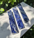 A&S Mezuzot Quartz Mezuzah Case with Engraved Shin Design Easy Peel and Stick Judaica Door Mezuza (Blue Jasper, 6 Inches)
