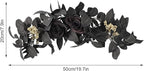 Artificial Flower Swag, Rose Eucalyptus Floral Swag Black Decorative Swag, Decorative Swag with Black Eucalyptus Leaves for Halloween Home Front Door Lintel Wedding Arch Party Tabletop Wall Decor(A3)