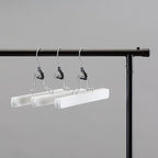 Amazon Basics Wooden Pants Hangers - White, (Pack of 60)