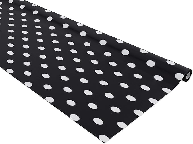 Fadeless Bulletin Board Paper, Fade-Resistant Paper for Classroom Decor, 48” x 50’, Classic Dots-Black & White, 1 Roll