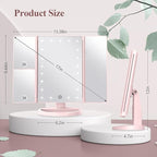HUONUL Makeup Mirror, Vanity Mirror with Lights, 2X/3X/10X Magnification, Touch Control, Trifold, Dual Power Supply, Birthday Gifts for Women, Wife, Mom, Girls,Dorm Room Essentials
