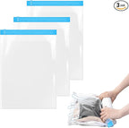 Travel Compression Bags, Roll-Up Space Saver Bags Vacuum Storage Bags 47x35cm/18.5x13.7in for Luggage Backpack Suitcase Packing Organizers(3PCS)