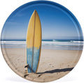Wall Picture, with Beach Surfboard Printed Circular Iron Hanging Picture,Wall Art Decor,Home for Bedroom Living Room Bathroom Decor,Iron Painting 11.8X11.8 in