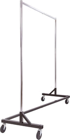 Econoco Commercial Garment Rack - Rolling Clothes Rack, Heavy Duty (Z Rack with Garment Cover, Black)