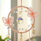 Artilady Dream Catcher for Girls - Pink Butterfly Small Moon Dream Catchers with Crystals Cute Room Decor for Teen Girls Boys Boho Bedroom Wall Home Decorations Birthday Christmas Kids Gifts