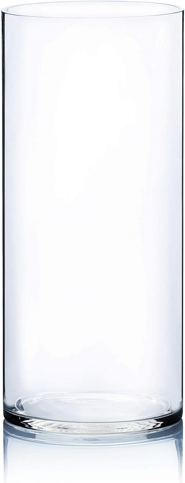 WGV Cylinder Vase, Width 7", Height 16", Clear Wide Large Diameter Flower Glassware, Floral Container, Planter Terrarium for Wedding Party Event, Home Accent Decor, 1 Piece