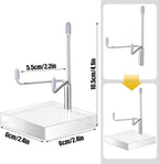 Suzile 4 Pcs Adjustable Metal Arm Display Stand Easel with Acrylic Base Rock Display Easel Holder Acrylic Crystal Clear Plate Stand for Geodes Mineral Agate(Silver,2.4 x 2.4 x 3.5 Inch)
