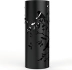 Mango Steam Round Song Bird Spiral Umbrella Stand 21.75" Tall, Black