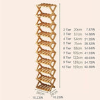 The 10-Tier No-Assembly Bamboo Rack, Bamboo Shoe Rack, Foldable Shoe Rack, Space Saving Collapsible Shelves for Entryway, Closet, Bathroom, Bamboo Shoe Rack, Foldable Shoe Rack (Brown, 10Tier)
