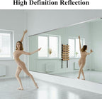 Ruomeng Home Gym Mirror, 55''x16''x2PCS Full Length, Large Frameless Body Mirror Tempered Glass for Gym, Workout, Yoga, Garage, Dance Studio