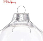 16 pcs Hanging Clear Plastic Fillable Ornaments, 2.36" DIY Christmas Balls Craft Ornaments for Christmas Tree, Halloween and Wedding Birthday Party Decorations, Creative Gifts (60 mm)